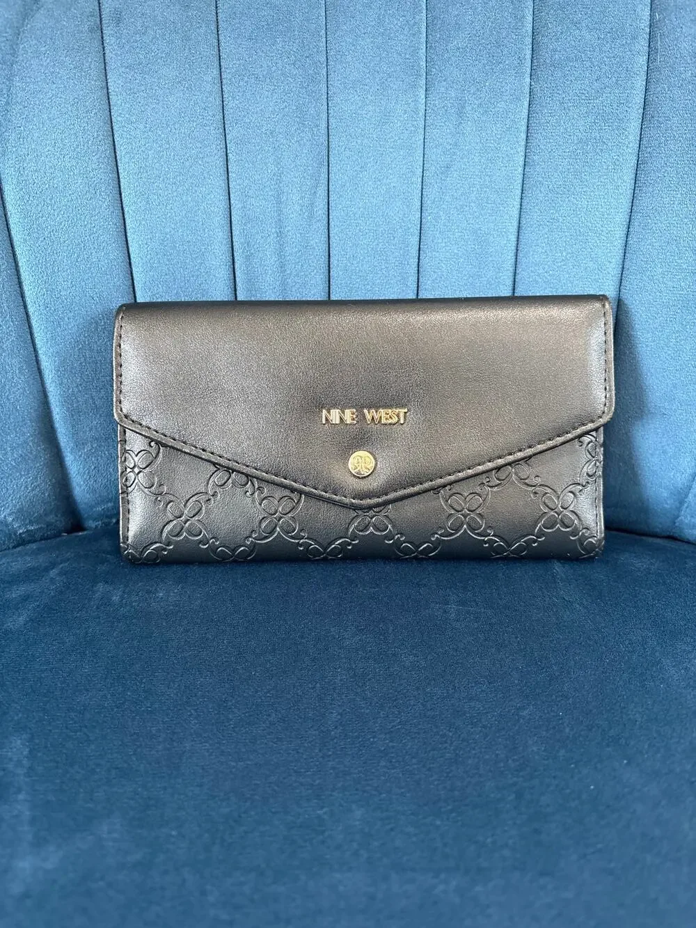 Nine West Vegan Leather Wallet Black